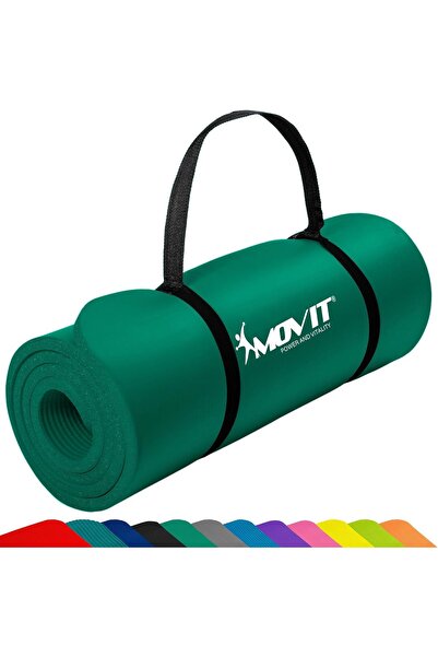 MOVIT Saltea de yoga cu grosimea de 10/15 mm 190 x 100 x 1,5 cm / Verde