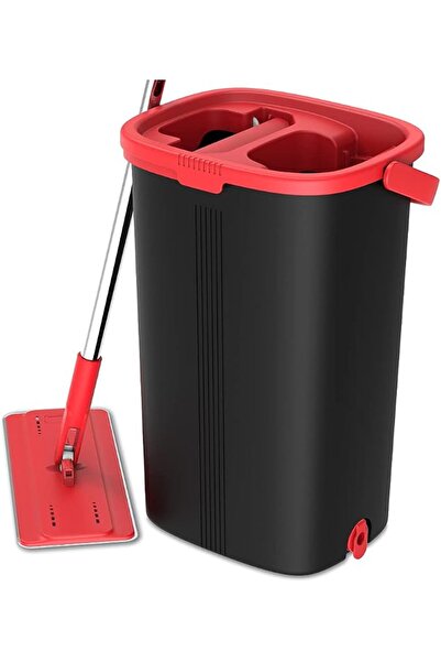 TETHYS Flat Floor Mop and Bucket Set for Professional Home Floor Cleaning Sys...