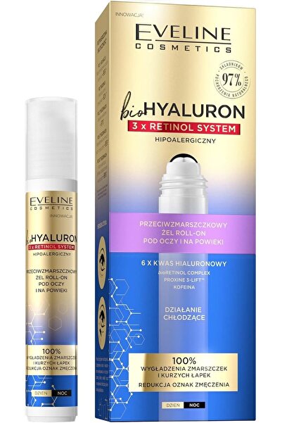 Eveline Cosmetics EVELINE BIO HYALURON ANTI-WRINKLE EYE GEL ROLL ON 15ML