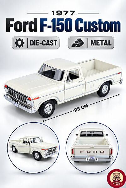 giffy Oyuncak 1977 Ford F-150 Custom 1:24 Die-Cast Metal Model Araba 23 cm Aç...