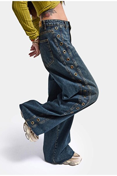 it's basic Kadın Koyu Kot 2w6-8 Maga Baggy Özel Tasarım Denim Jean