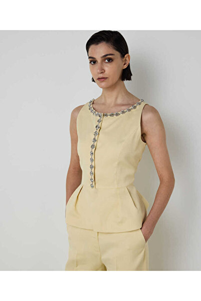 Machka STRASS TAŞ İŞLEMELİ PEPLUM YELEK