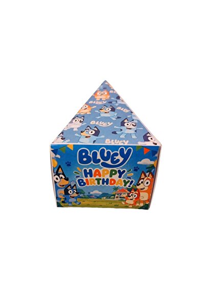 Generic Brand TORT ANIVERSAR realizat din cutii de carton Tematica BLUEY 12 Buc