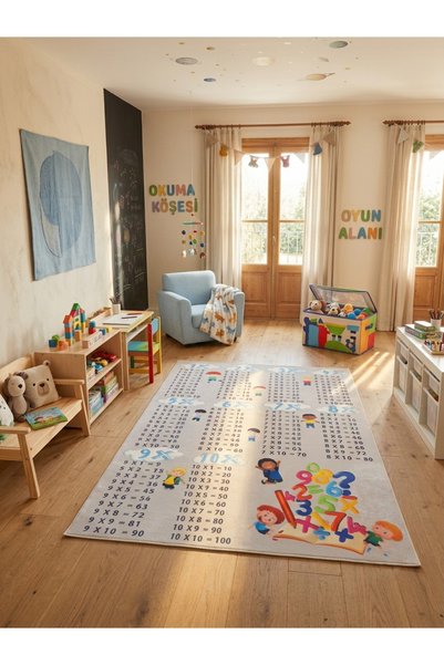 Halise Home Kaymaz Taban Dijital Baskılı Antialerjik Yumuşak dokulu Çocuk Halısı