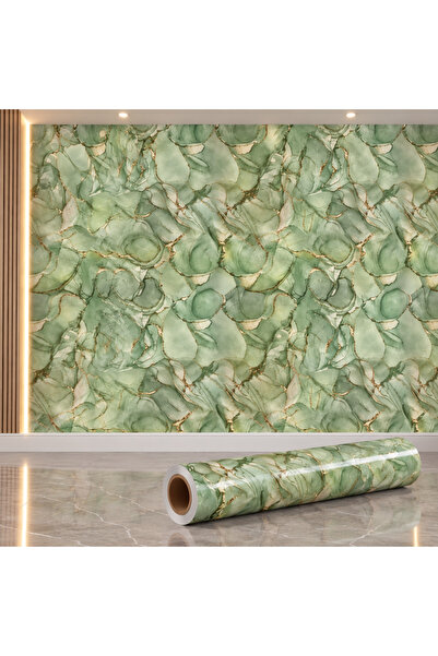 Tapetoo Home Decor Tapetoo ®   Tapet cu marmură verde și aurie, 120 x 300 cm,...