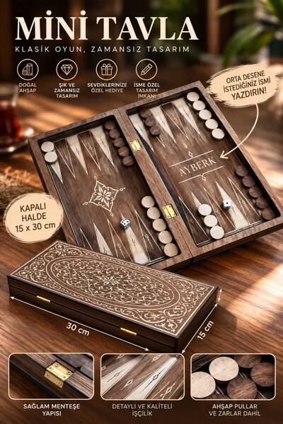 Başaklar Mini Tavla İsim Yazılabilir