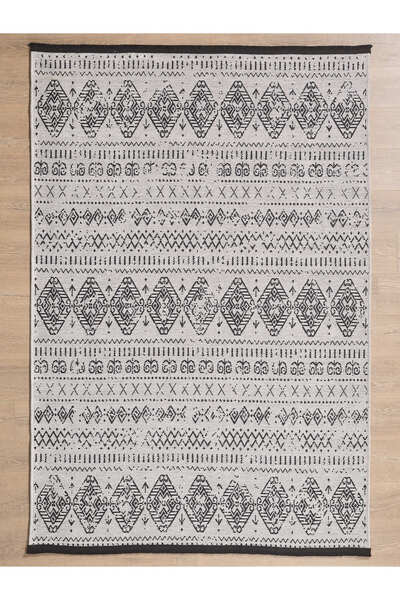 Enva Home Makinede Yıkanabilir Yumuşak ve Kaydırmaz Tabanlı Şönil Halı Kilim Gri