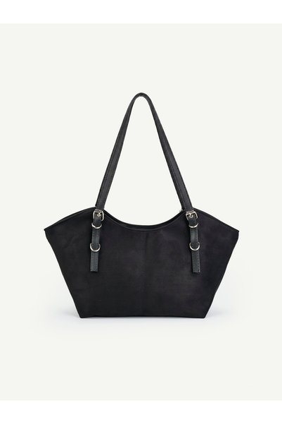 SHAKA Black Suede Shk355 Large Volume, Buckle Detailed, Zippered, Adjustable ...