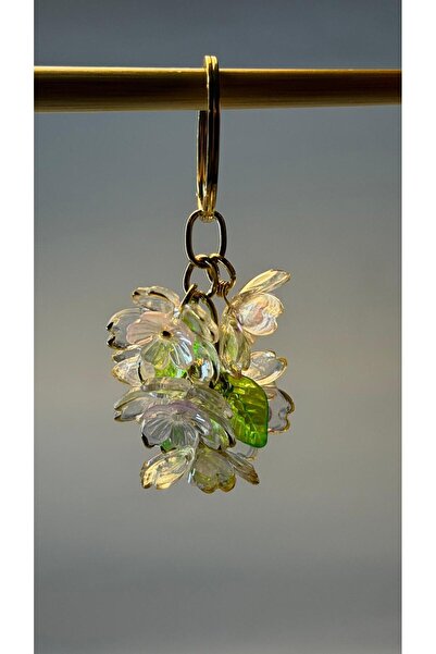 Verdant Flora Charm | El Yapımı Şeffaf Çiçekli Anahtarlık