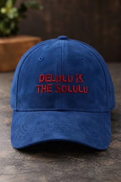barsdepo Delulu İs the Solulu Embroidered Suede Hat Unisex |   Gothic Design ...