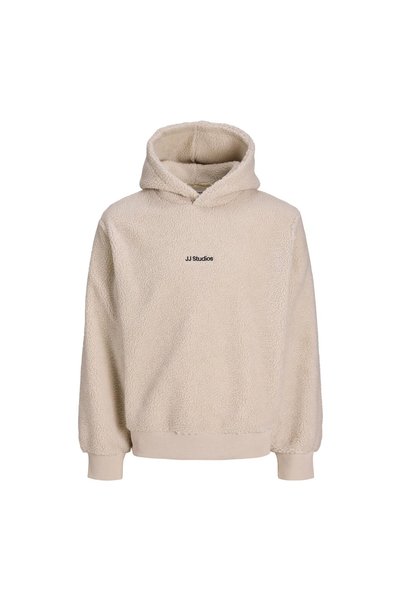 Jack & Jones Ανδρικό φούτερ Soho Teddy από κρεμ φλις (12298477-MBM)