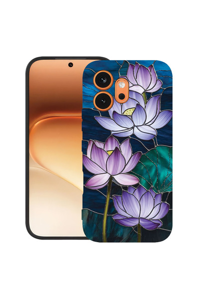 bestcase ®   TPU ултра тънък калъф за Honor 600, Флорален - Витражен лотос, 3...