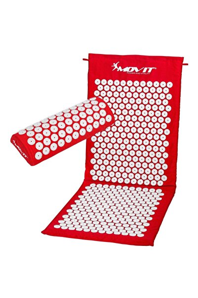 MOVIT Covoras de presopunctura, cu perna 130x50cm, Multiple Culori Roșu