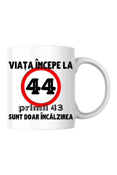 INOVATIX Personalized Can - Η ζωή ξεκινά στα 44, λευκό, 330 ml