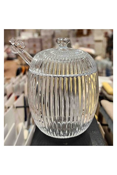 Madame Coco Adenya Sepeti Paris 240m Glass Honey Jar with Spoon Stylish Desig...