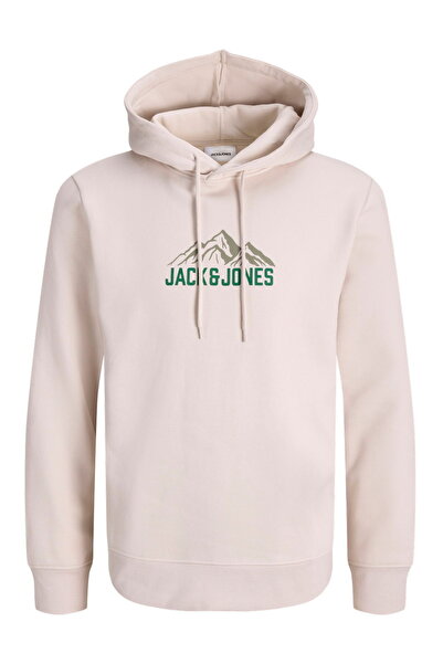Jack & Jones Ανδρικό φούτερ με στάμπα στο στήθος και κουκούλα σε κανονική εφα...