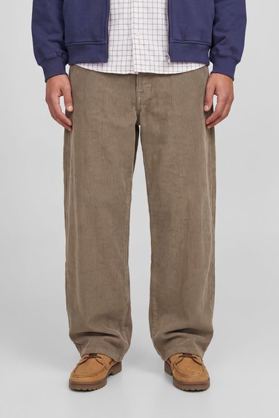 Jack & Jones Erkek Baggy Fit Yüksek Bel Kadife Pantolon - Alex