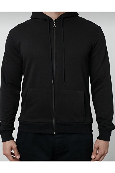luci sports Μαύρο μπουφάν Unisex με φερμουάρ με κουκούλα και κορδέλα στο εσωτ...