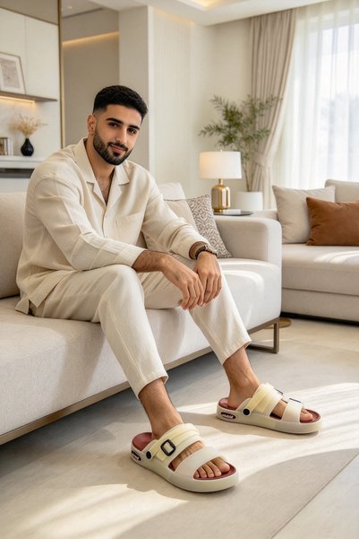 AllMart Arabia شباشب مريحة للجنسين بنعل ناعم كالسحاب، صنادل مضادة للانزلاق مع...