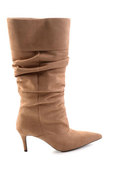Bambi Camel Süet Kadın Çizme K03845081372