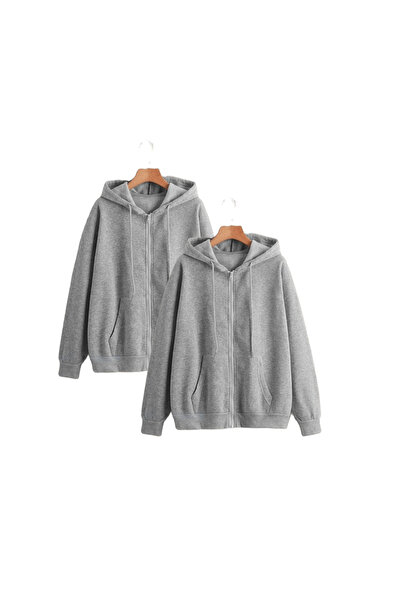 luci sports Unisex Gray 2-Piece Seasonal Cardigan with Zipper