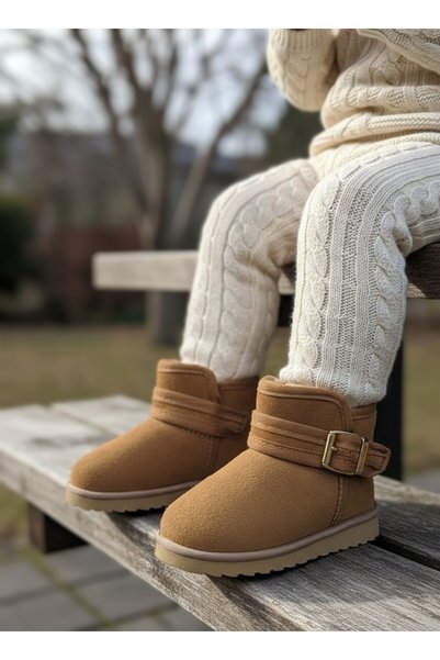 elma bebe Daily School Nursery Girls Boys Baby Kids Suede Look Velcro Inside Wool Warm Winter Mini Boots