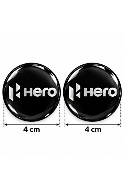 Redline Grafik Hero Gümüş Siyah 2 Adet Damla Kabartmalı 3D Etiket Sticker Redlinegrafik