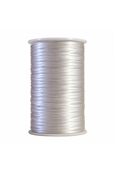 Renk İthalat Floş İp Beyaz 90 Metre 2 mm Bileklik Yapım Bijuteri Süsleme Para...