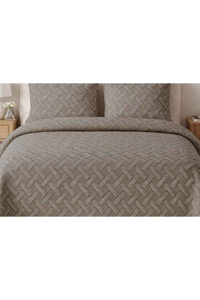 Merinos Elegance Yatak Örtüsü Seti Çift Aleda Vizon