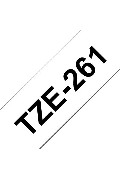 Brother Bandă adezivă TZ-261 negru pe alb, TZE261