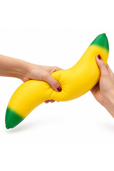 Cello Design Mega Banana 55 cm Dev Boy Muz – Yumuşak Dokulu Sıkılabilir Stres...