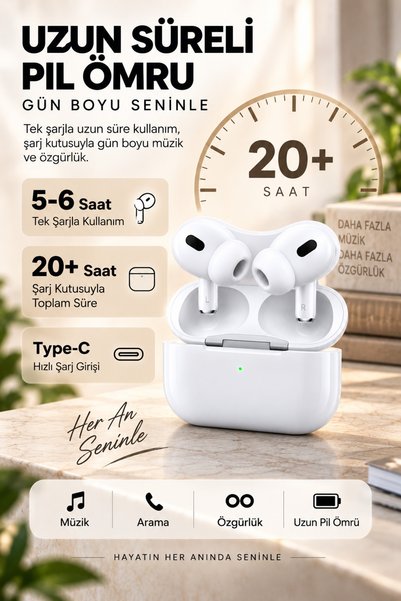 Happy Owl Kablosuz Bluetooth Kulaklık TWS Bluetooth 5.3 Dokunmatik Mikrofonlu Şarj Kutulu Kulak İçi Kulaklık İp Hediyeli