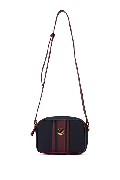 U.S. Polo Assn. Navy Blue-Claret Red Women's Messenger Bag Us8003