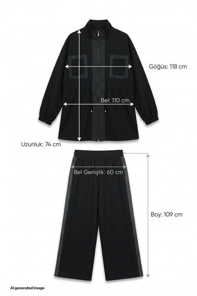 InStyle Garnili Black Suit with Pocket Detail