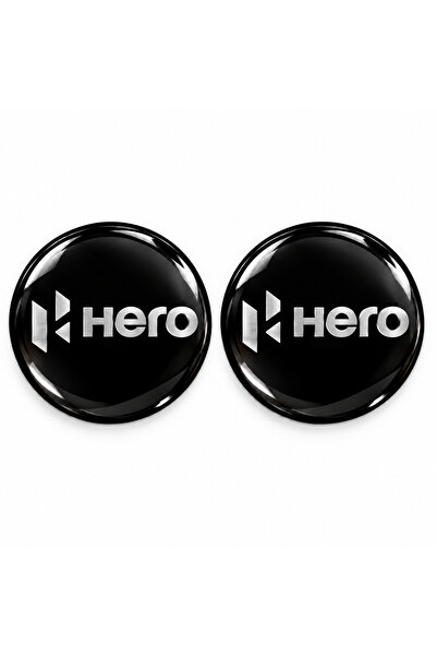 Redline Grafik Hero Gümüş Siyah 2 Adet Damla Kabartmalı 3D Etiket Sticker Redlinegrafik