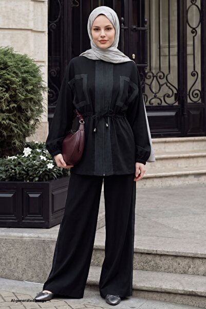 InStyle Μαύρο Σετ με Διακοσμητικές Λεπτομέρειες Τσέπης