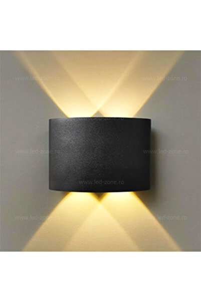 LEDZONE Aplică LED de perete 2x2W de exterior, Negru LZ2056-4, 360lm, IP54 | ...
