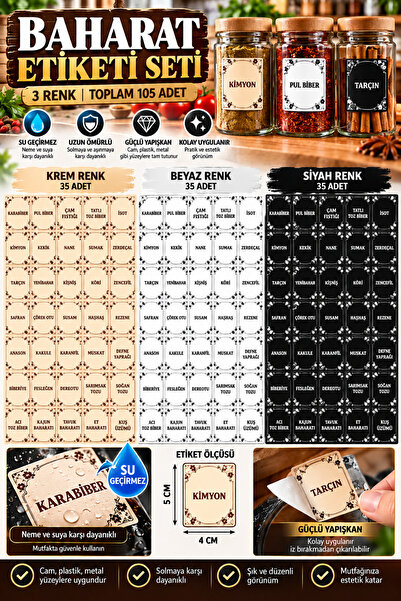 1001 sticker BAHARAT ETİKET SETİ - SUYA DAYANIKLI 105 ADET