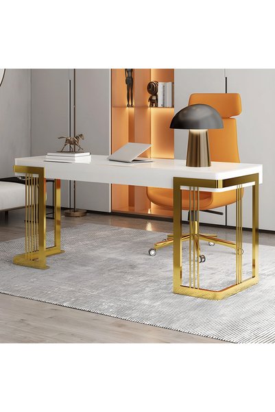 kold concept KC-0244 Tasarım Metal Ayaklı Çalışma Masası, Dikdörtgen Ofis Masası