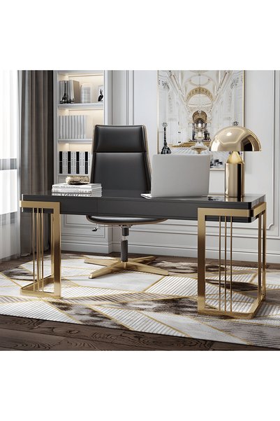 kold concept ÇLM510 Modern Dikdörtgen Çalışma Masası MDF Üstlü Metal Kızak Ay...