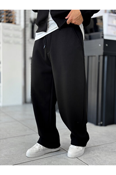 BYBASICMAN Black Basic Loose Fit Shawl Collar Tracksuit Pm-110