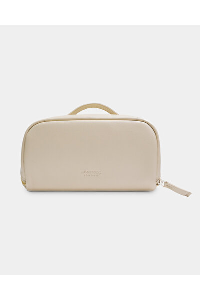 HELMBROOK London Stella Leather Cosmetic Bag Beige