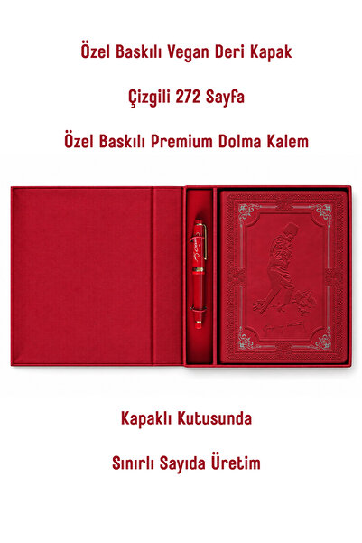 Victoria's Journals Atatürk A5 Çizgili Defter & Dolma Kalem Hediye Seti – Pre...