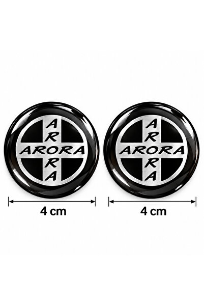 Redline Grafik Arora Gümüş Siyah 2 Adet Damla Kabartmalı 3D Etiket Sticker Redlinegrafik