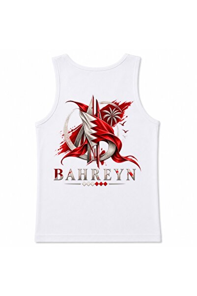 Rabona Fashion Bahrain Crimson Coast Skyline & Flag Graphic Tank Top