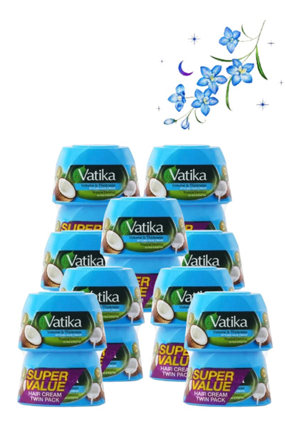 Vatika 9 قطع كريم تصفيف الشعر للحجم والكثافة بجوز الهند الاستوائي 140 مل عبوة...