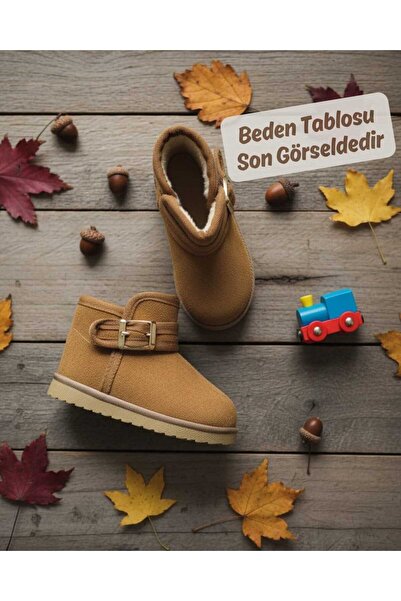 elma bebe Süet Görünümlü Günlük Okul Kreş Kız Erkek Bebek Çocuk Cırtlı İçi Yü...