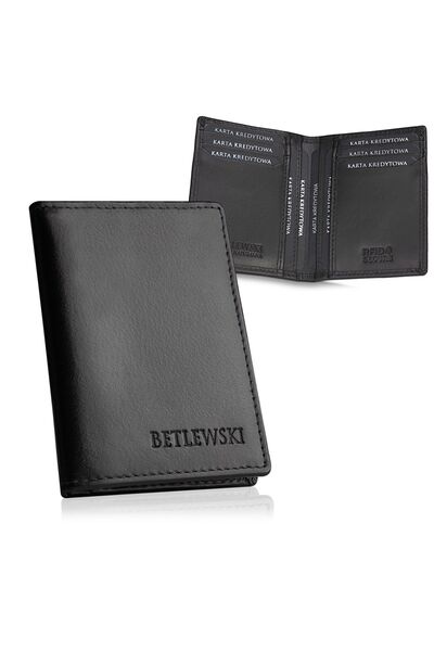 Betlewski BESA-BF-14 BLACK CLASSIC etui pentru carduri + CERTIFICAT