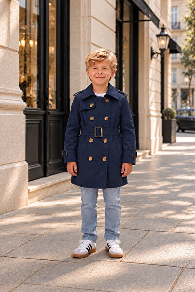 Atelier CONTEMPO CONTEMPO Kids BRB Erkek Çocuk Kemerli Trençkot
