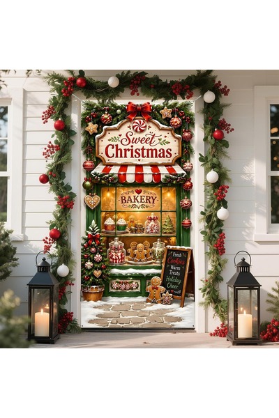 PROMISEBACKDROP2 Ελαστικό διακοσμητικό "Happy Christmas", Υφασμάτινο διακοσμη...